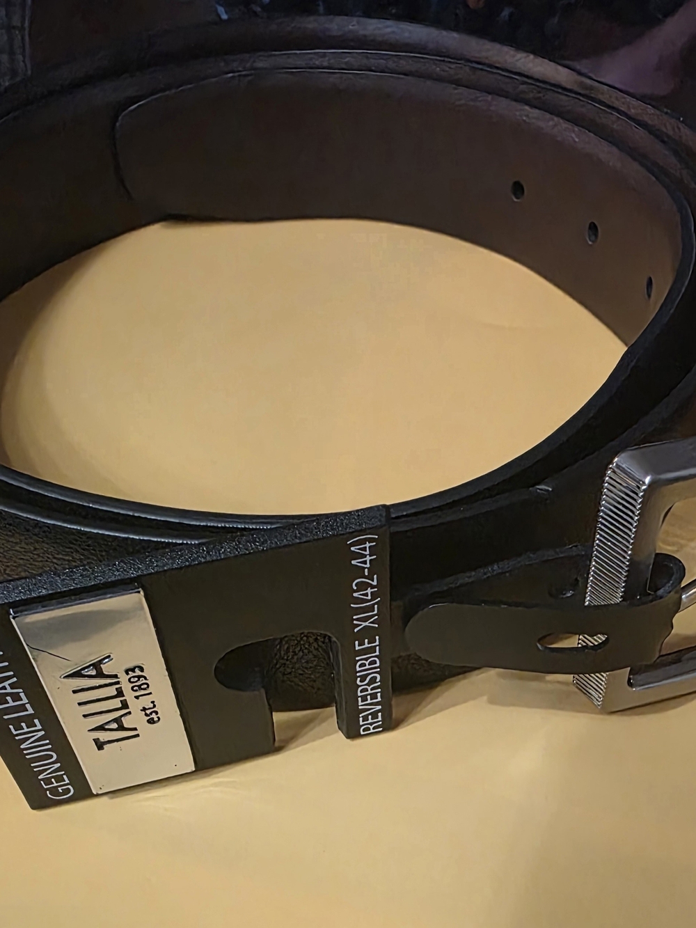 Tallia Reversible Black/Brown Genuine Leather Men's Belt